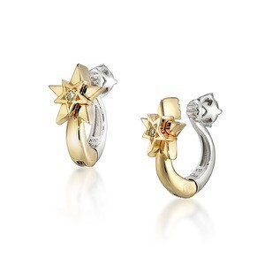 STAR JEWELRY K10 イヤリング WHITE TOPAZ & STAR CLIP EARRINGS