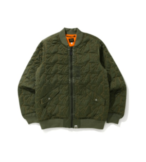 A BATHING APE STA QUILTING BOMBER JACKET