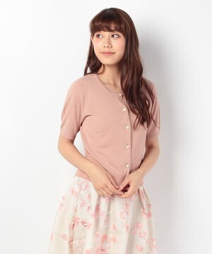 Debut de Fiore パールフラワーボタンカーディガン