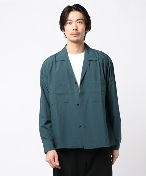 STYLEBLOCK T100ビッグシルエットボックスオープンカラー開襟ワークシャツジャケットビジネスカジュアル